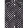 Lanvin - Chemise en soie noire avec motif marguerite