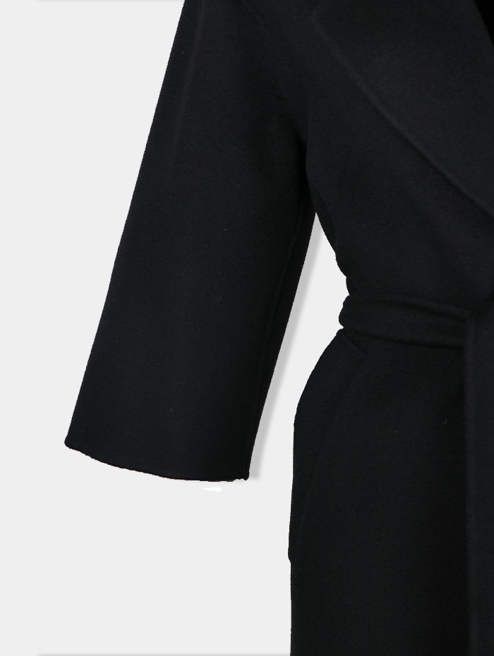 S MAX MARA - Manteau noir en laine vierge