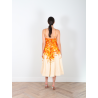 Zimmermann - Robe longue en lin orange et blanche