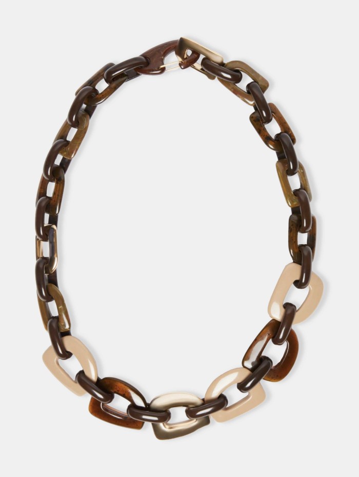 Collier gros maillon marron Max Mara