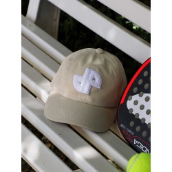 CASQUETTE BEIGE LOGO BLANC