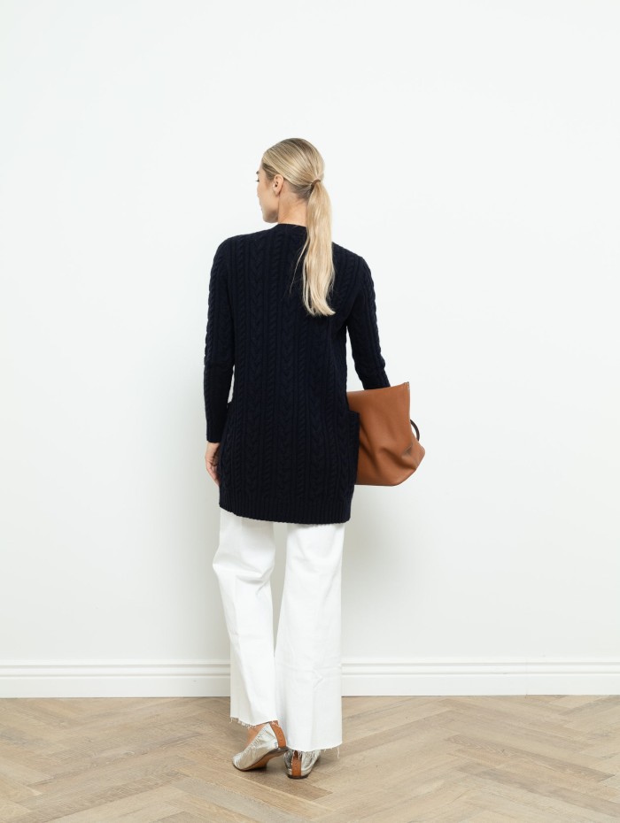 Cardigan bleu marine - Max Mara - Mademoiselle Pearl