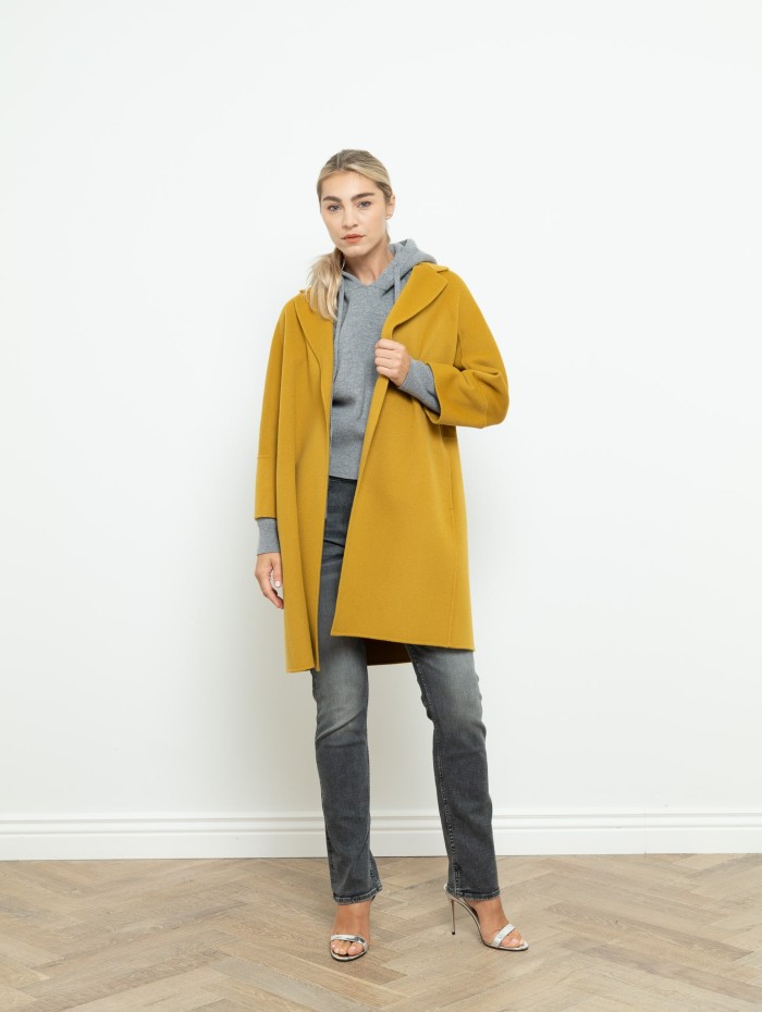 'S Max Mara - Manteau jaune moutarde en laine