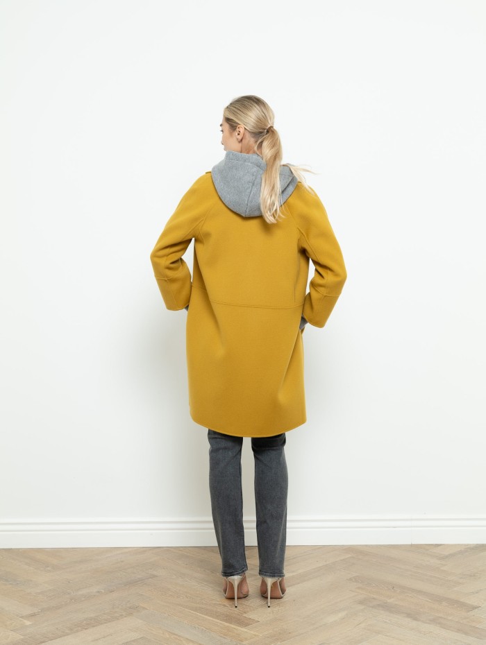 'S Max Mara - Manteau jaune moutarde en laine