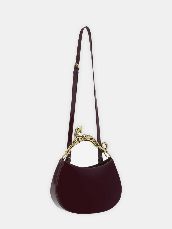 Sac Hobo vernis bordeaux - Lanvin - Mademoiselle Pearl