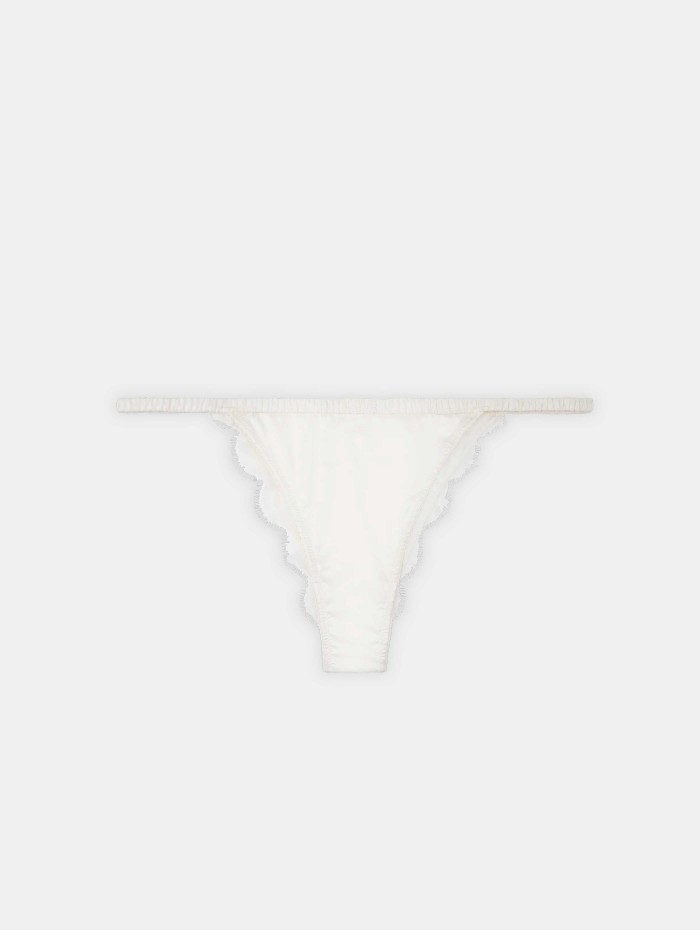 Slip tanga blanc - Charlotte - Love Stories - Mademoiselle Pearl