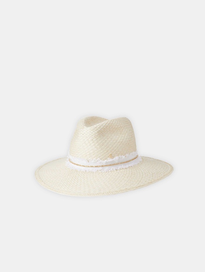 Chapeau en paille blanc - Henrietta - Maison Michel