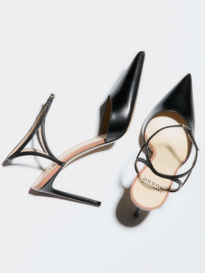 Escarpins en cuir noir - N200 Kid - Francesco Russo - Mademoiselle Pearl