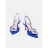 Escarpins bleu - Crystal Hoop Sling 50 - Aquazzura - Mademoiselle Pearl