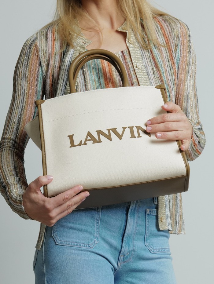 Sac cabas en toile - Tote PM - Lanvin - Mademoiselle Pearl