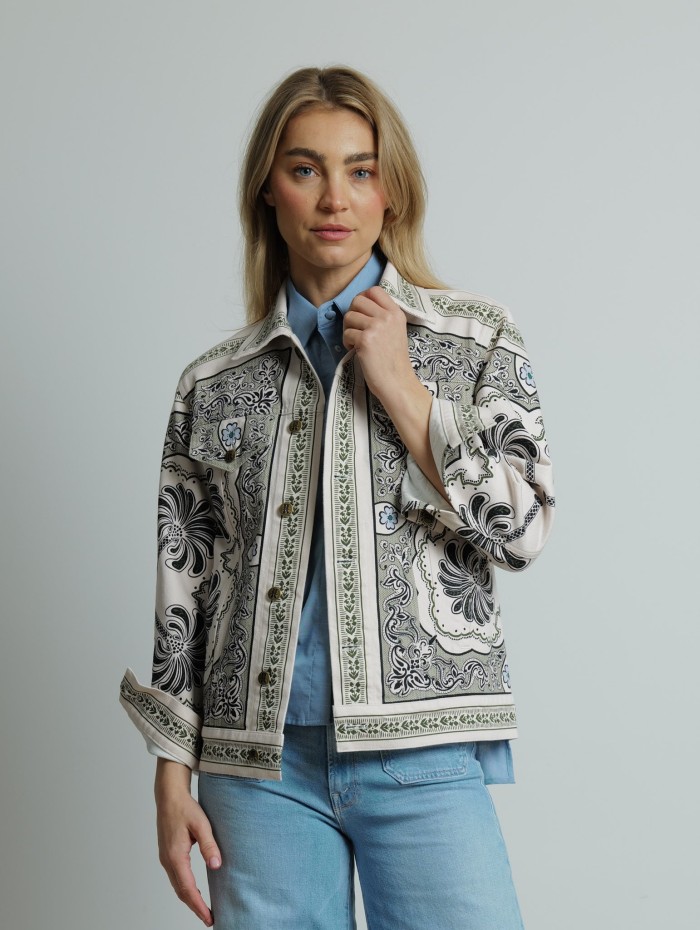 Veste en jean bandana - JJ Jean Jacket - La DoubleJ - Mademoiselle Pearl