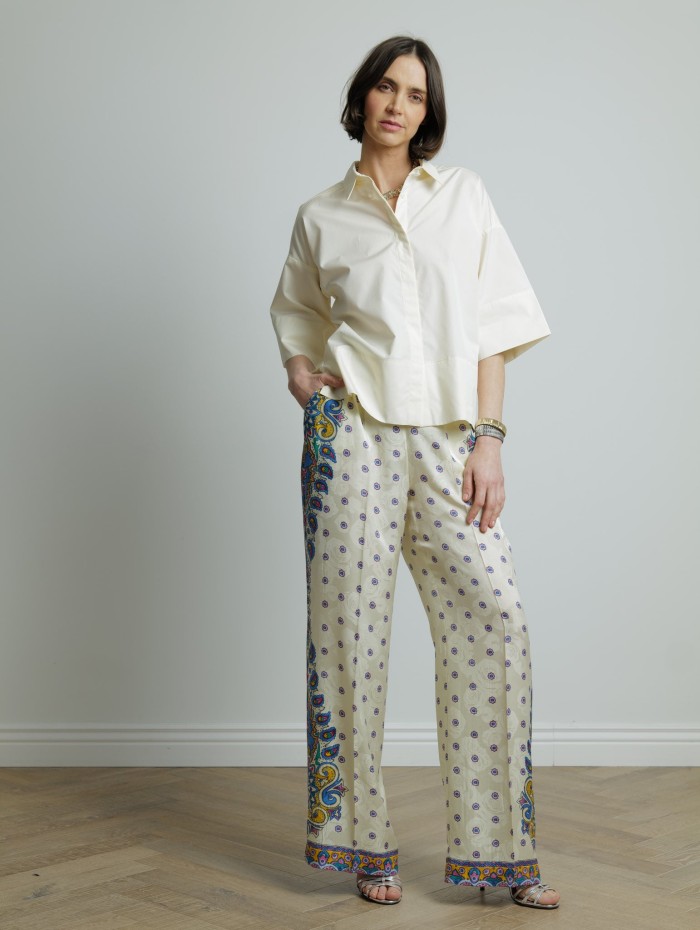 Pantalon blanc à motif - Etro - Mademoiselle Pearl