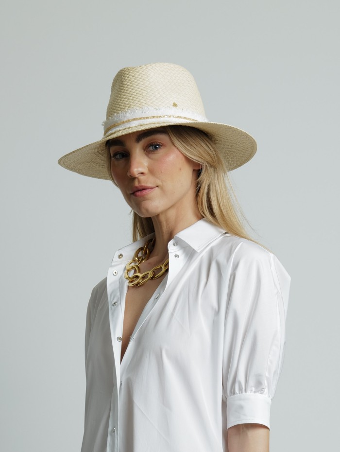 Chapeau en paille blanc - Henrietta - Maison Michel